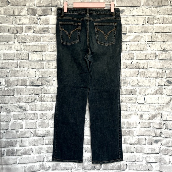 Petite Sophisticate Dark Blue Straight Leg Jeans, 4P Short - Picture 2 of 11
